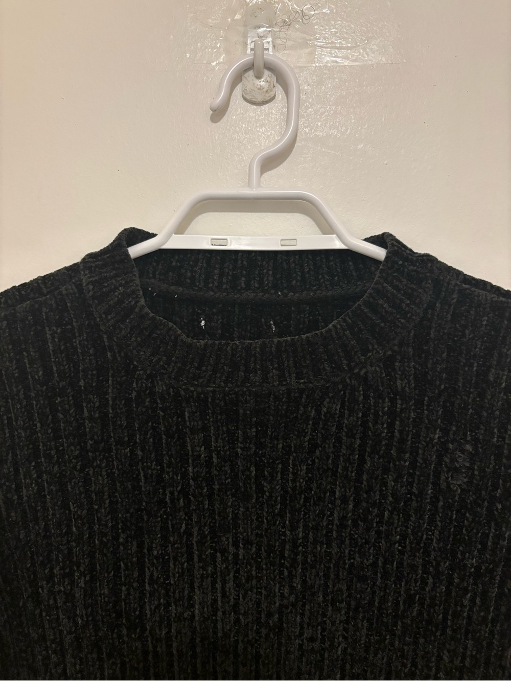 Black Ribbed Mock Neck High-Low Sweater | Size Medium - Picture 7 of 8